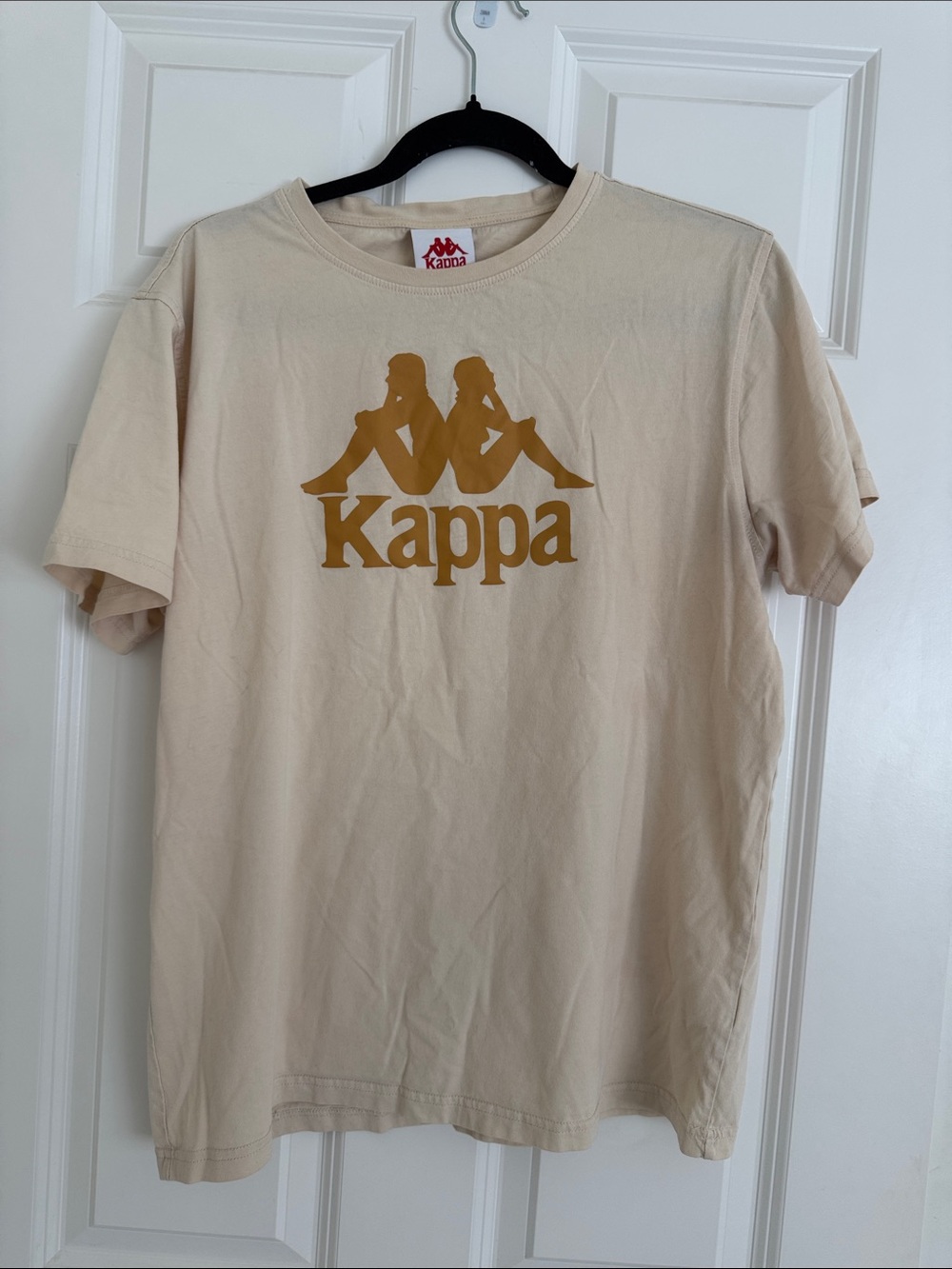 Kappa Beige Tee with Gold Logo - Kids Short Sleeve
